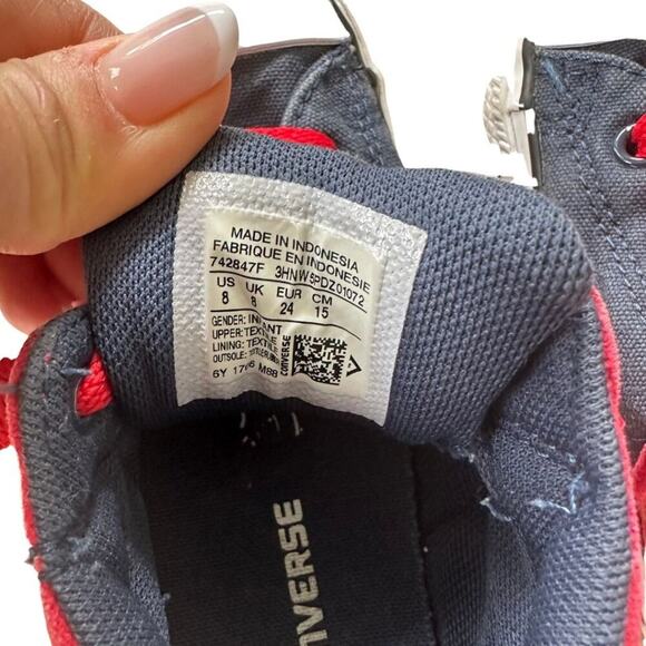 Converse All Star Chuck Taylor High Top Blue, Red, White 8 - Picture 6 of 7